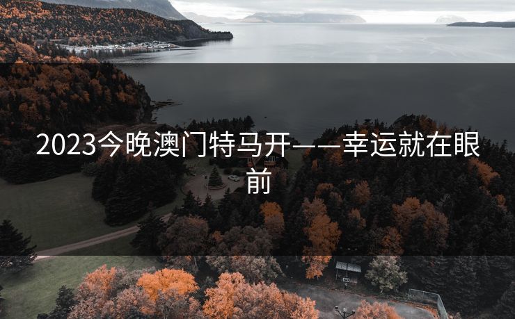 2023今晚澳门特马开——幸运就在眼前